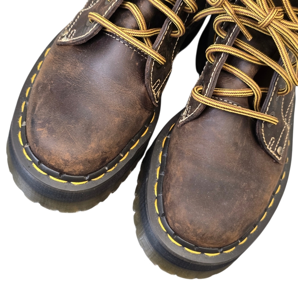 Dr. Martens Women's 6 Jadon Arc Crazy Horse Brown Leather Platform Lace-Up Boots - Picture 5 of 15